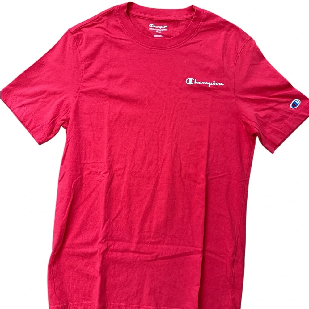 Champion Men’s Size Medium Coral Color T-Shirt‎ Champion Logo Athletic Fit